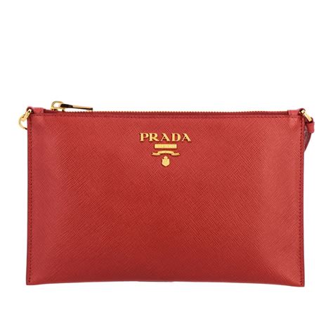 Prada Prada Prada Saffiano Leather Logo Clutch Bag 2VN003